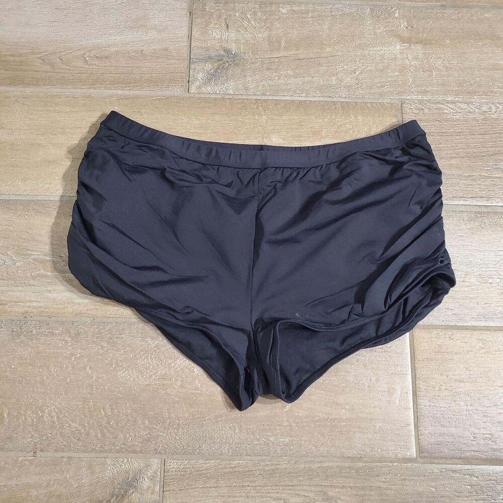 MYNAH MINI SHORTS BLACK ELASTIC WAIST POLY/NYLON SIZE 2X